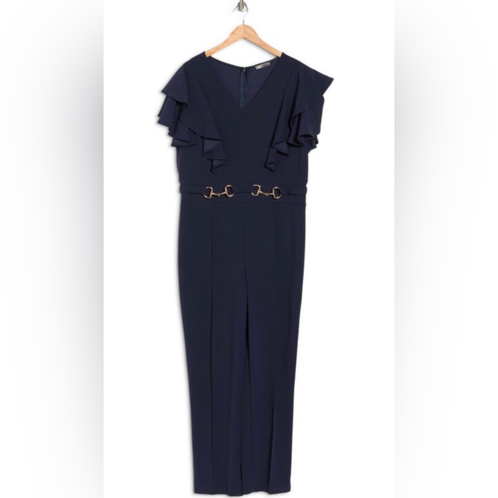 Navy Jumpsuit - Scuba Crepe Sleeve